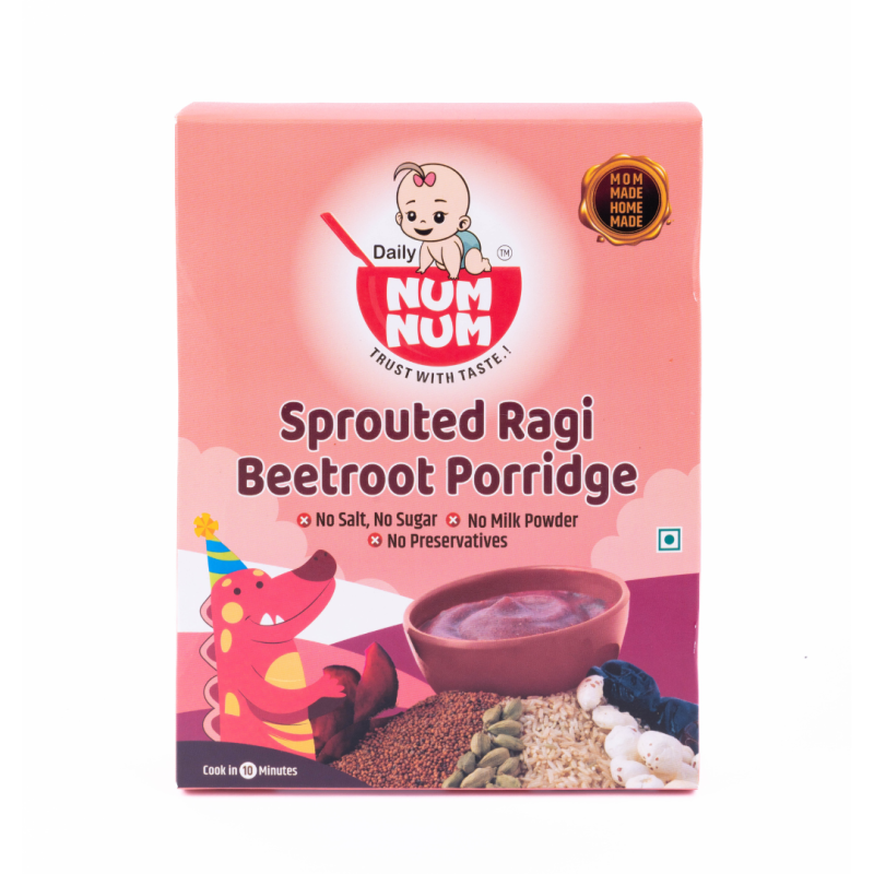 Sprouted Ragi Beetroot Porridge | 50 Gms pack | Rich in Iron & Calcium |