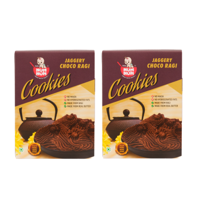 Jaggery Choco Ragi Cookies | Ragi, Whole Wheat | 150 Gms*2 | 300 GMs