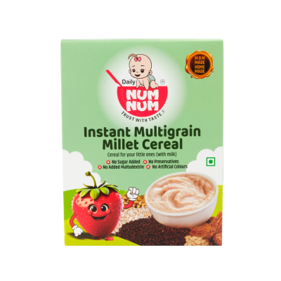 Instant Multigrain Millet Cereal with Strawberry | No Salt, No Sugar Whole Grains Cereals | Healthy Baby food | 250 Gms