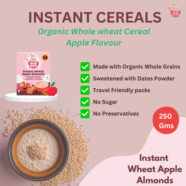 Instant Wheat Apple Almonds | No Salt, No Sugar Whole Grains Cereals | Healthy Baby food | 250 Gms - Image 5