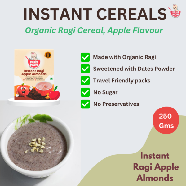 Instant Ragi Apple Almonds | No Salt, No Sugar Whole Grains Cereals | Healthy Baby food | 50 Gms - Image 5