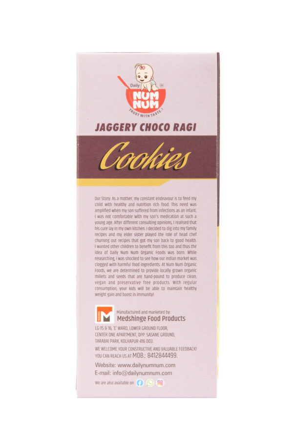 Jaggery Choco Ragi Cookies | Ragi, Whole Wheat | 150 Gms - Image 2