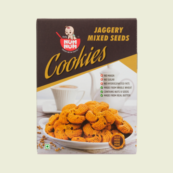 Jaggery Mixed Seeds Cookies |Flax, Chia Seeds| 150 Gms|