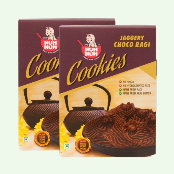 Jaggery Choco Ragi Cookies | Ragi, Whole Wheat | 150 Gms*2 | 300 GMs