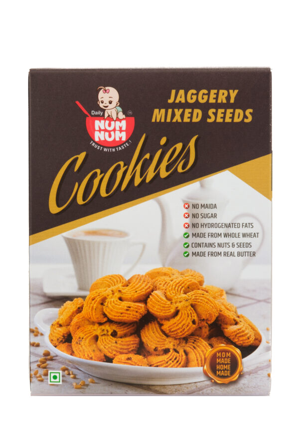 Jaggery Mixed Seeds Cookies |Flax, Chia Seeds| 150 Gms| - Image 5